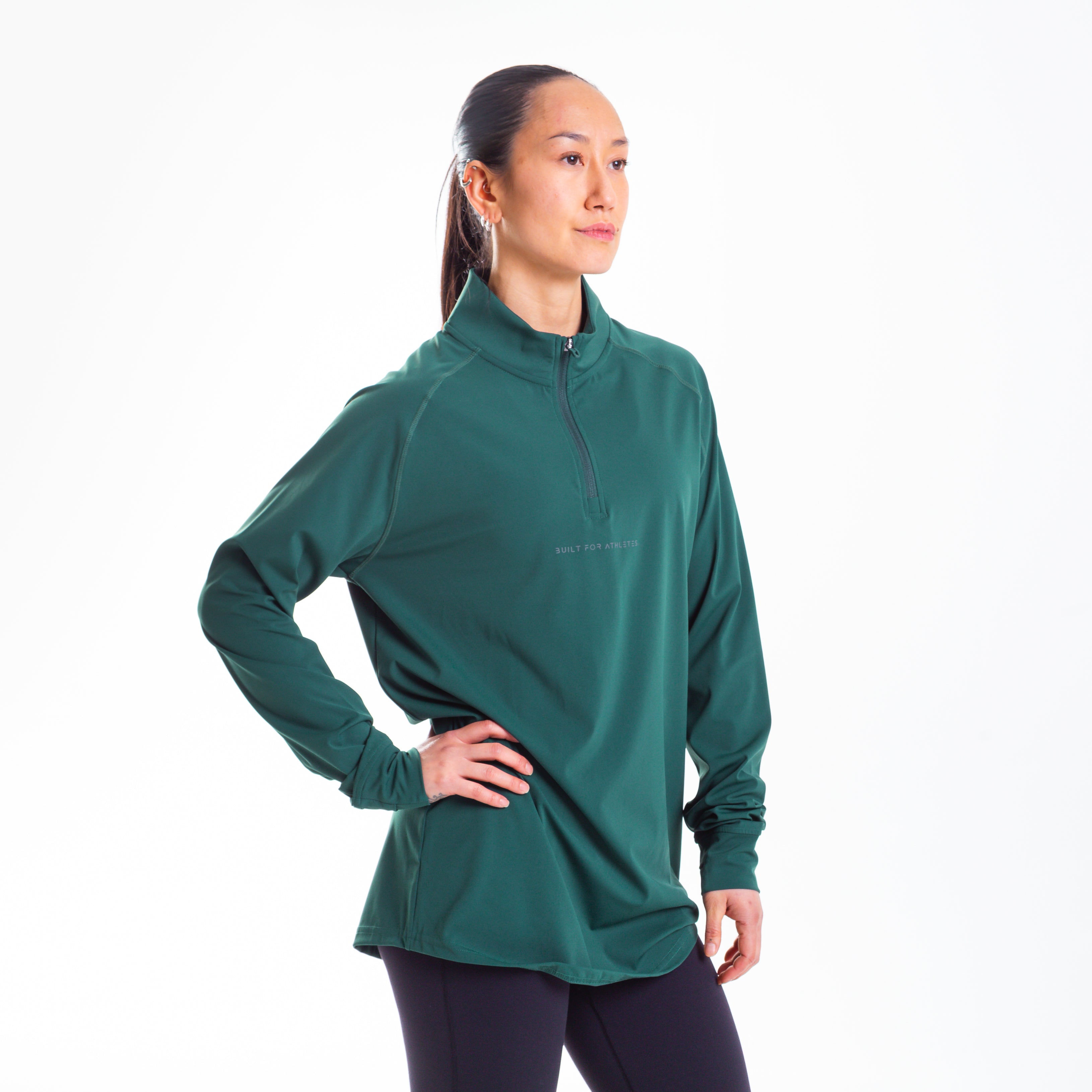 Women's Forest Green 1/4 Zip Pullover